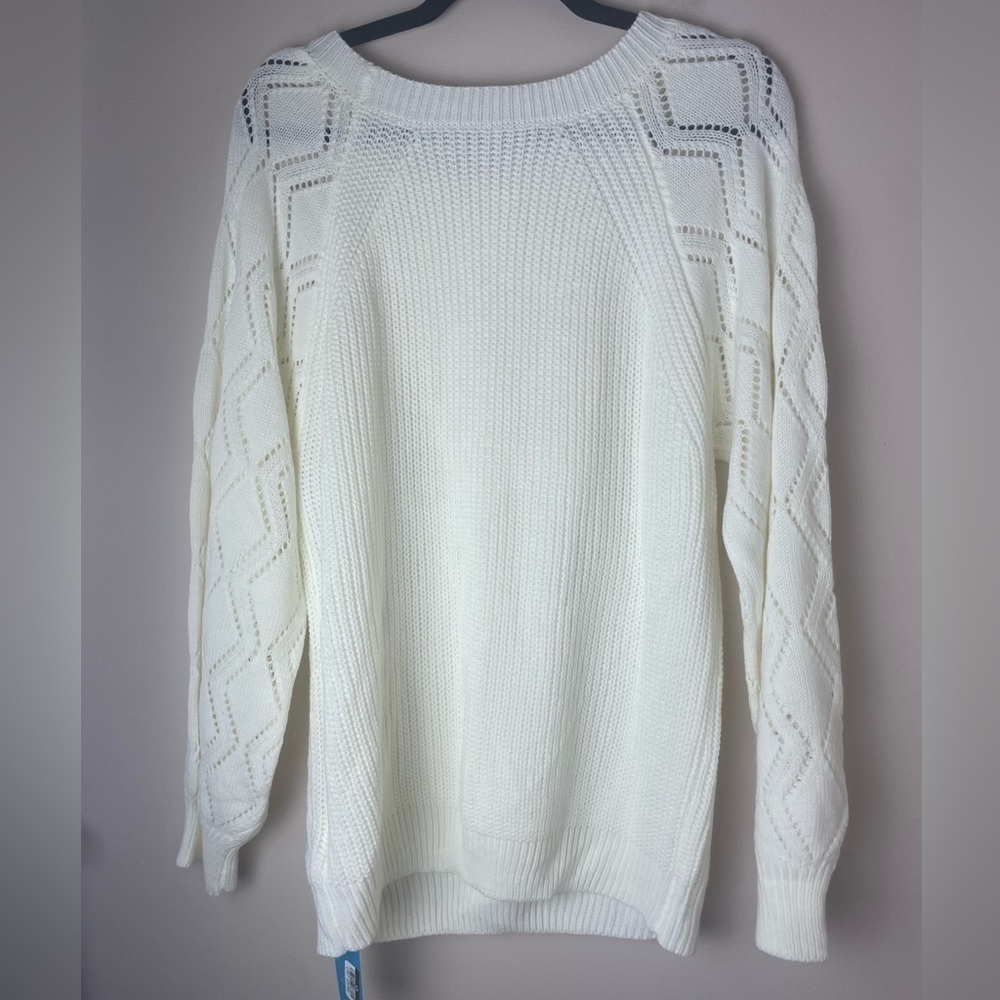 CUPSHE Womens Crochet Sweaters Casual Long Sleeve Scoop Neck Pullover Large NWT - Picture 5 of 8